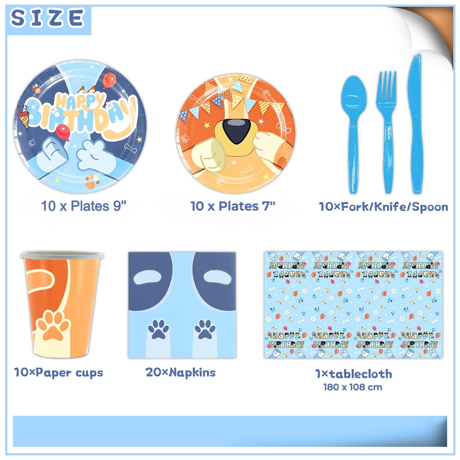 Bluey Birthday Party Set – Complete Table Decor Kit.