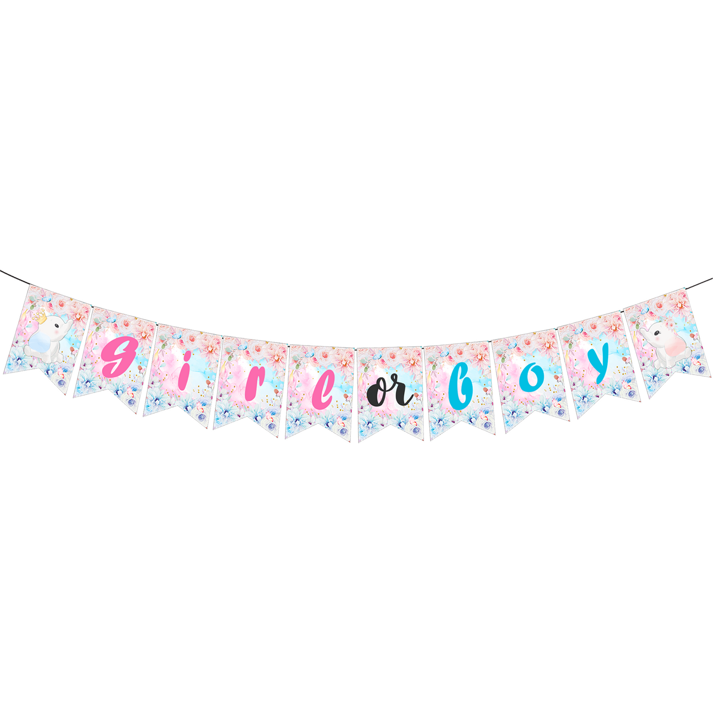 Elephant Gender Reveal Deluxe Party Set – Complete Table Decor Kit.