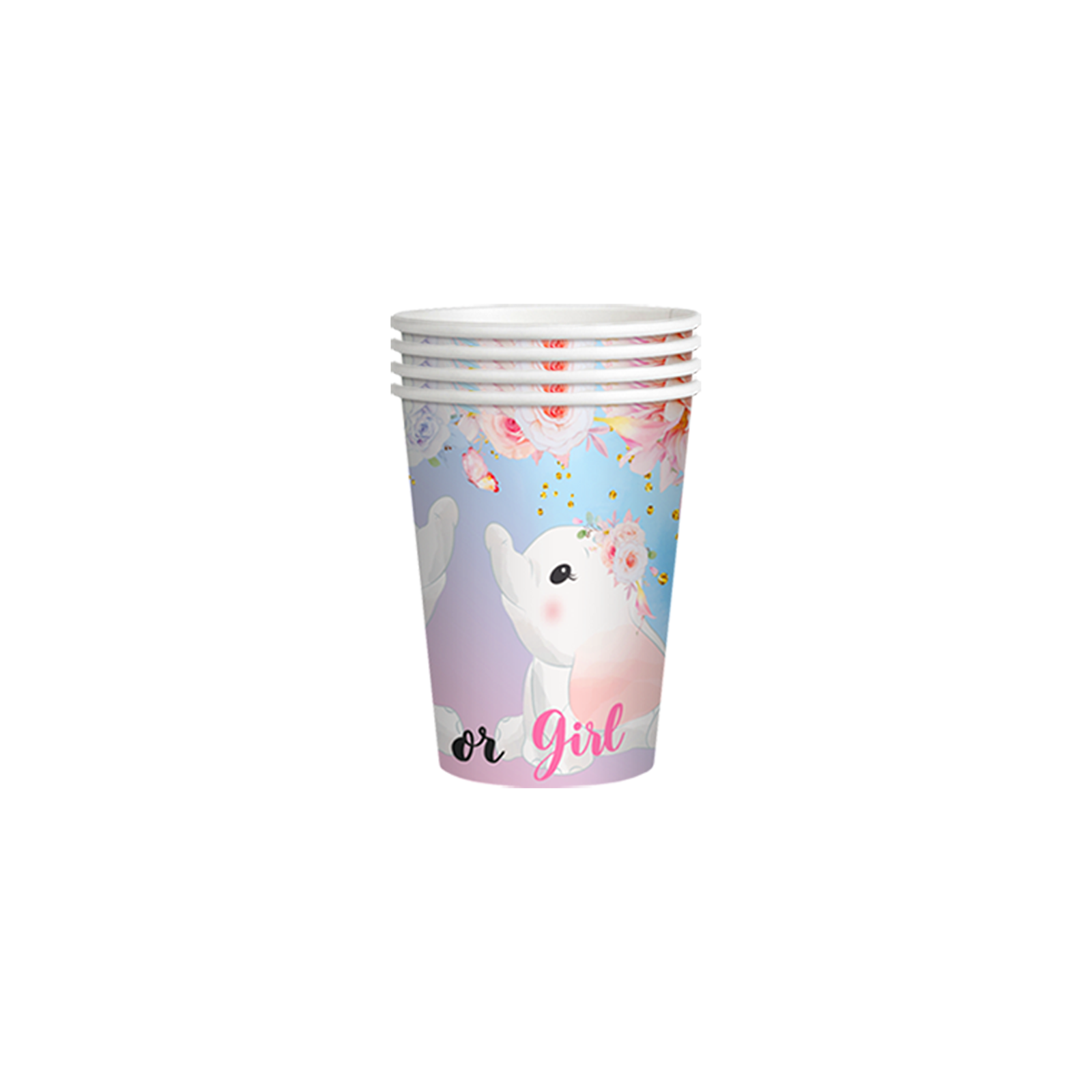 Elephant Gender Reveal Deluxe Party Set – Complete Table Decor Kit.