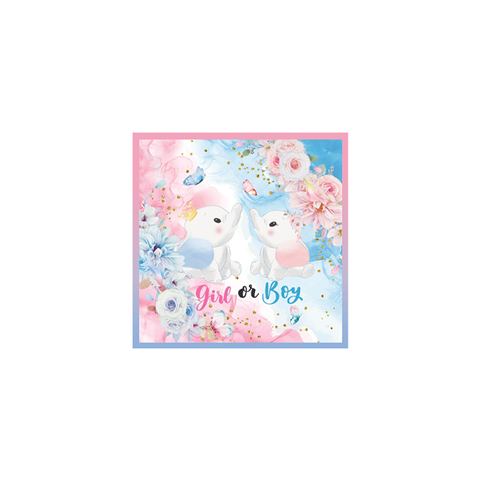 Elephant Gender Reveal Deluxe Party Set – Complete Table Decor Kit.