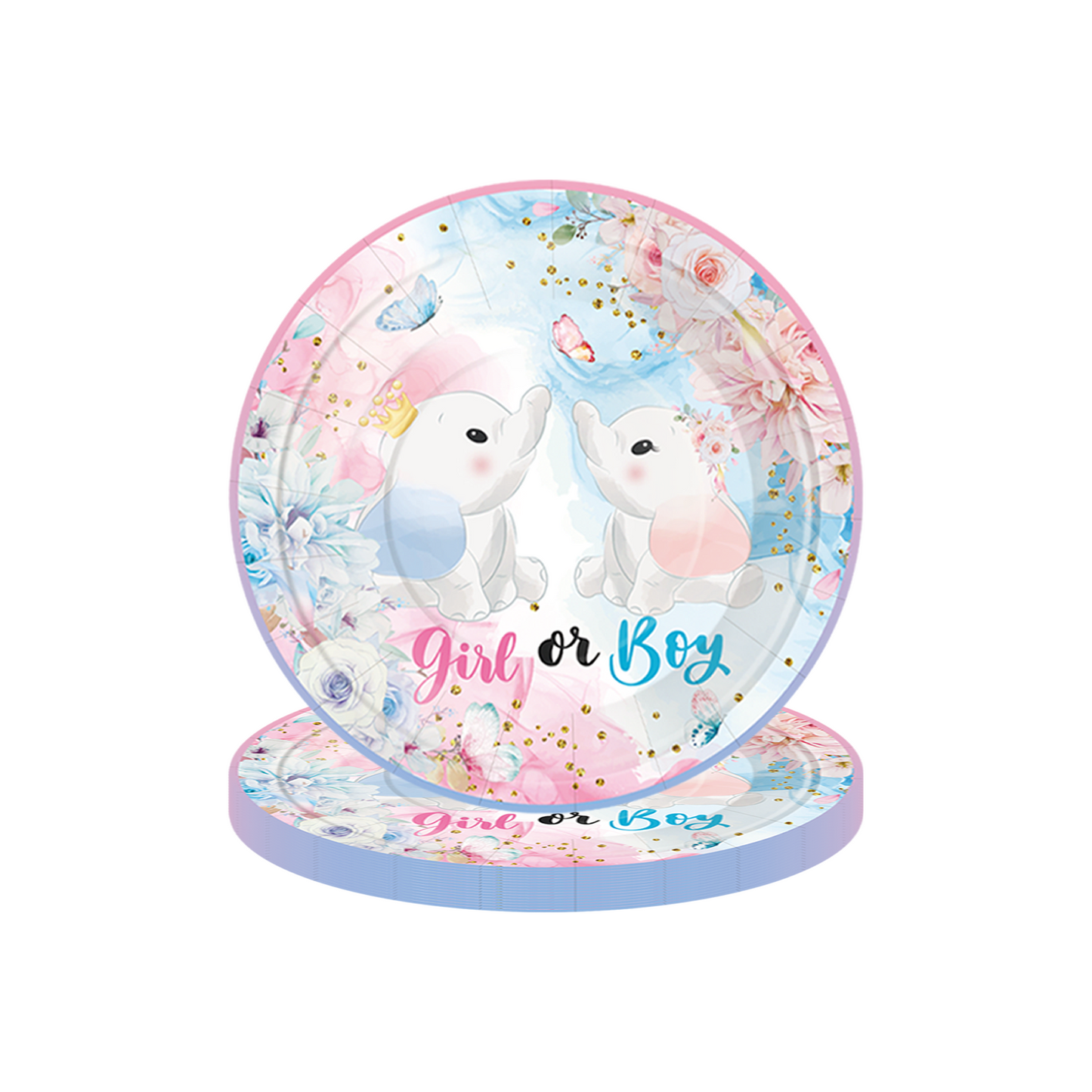 Elephant Gender Reveal Deluxe Party Set – Complete Table Decor Kit.