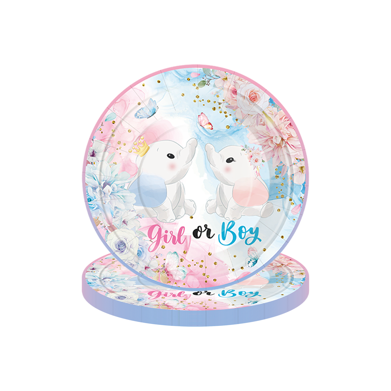Elephant Gender Reveal Deluxe Party Set – Complete Table Decor Kit.