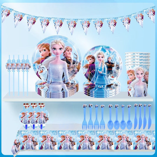 Προμήθειες για πάρτι Frozen, πλήρες σετ διακόσμησης για παιδικά γενέθλια.