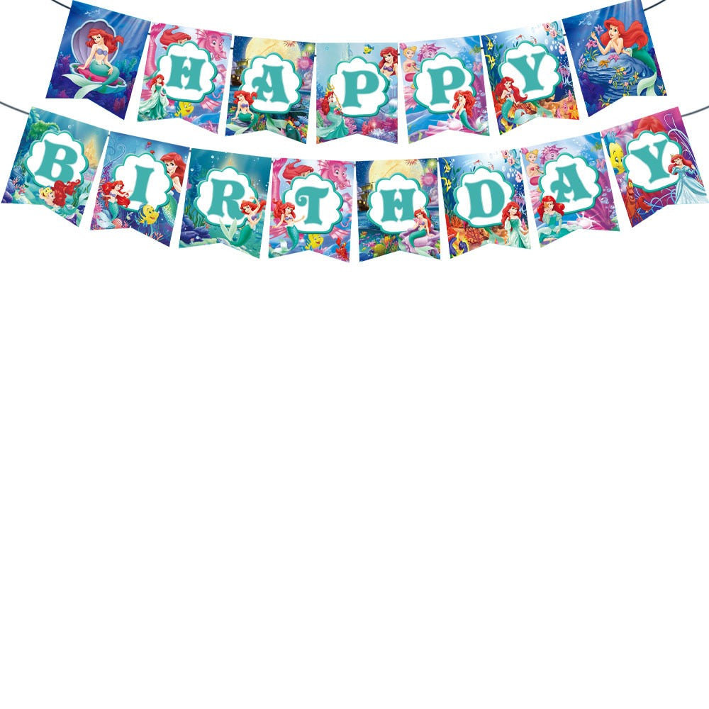 Ariel Party Supplies | Complete Decoration Set for 10 or 20 Guests.