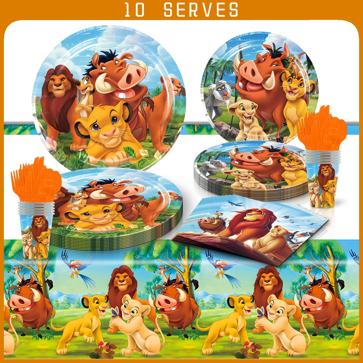 Lion King Party Supplies | Complete Decoration Set for 10 or 20 Guests.