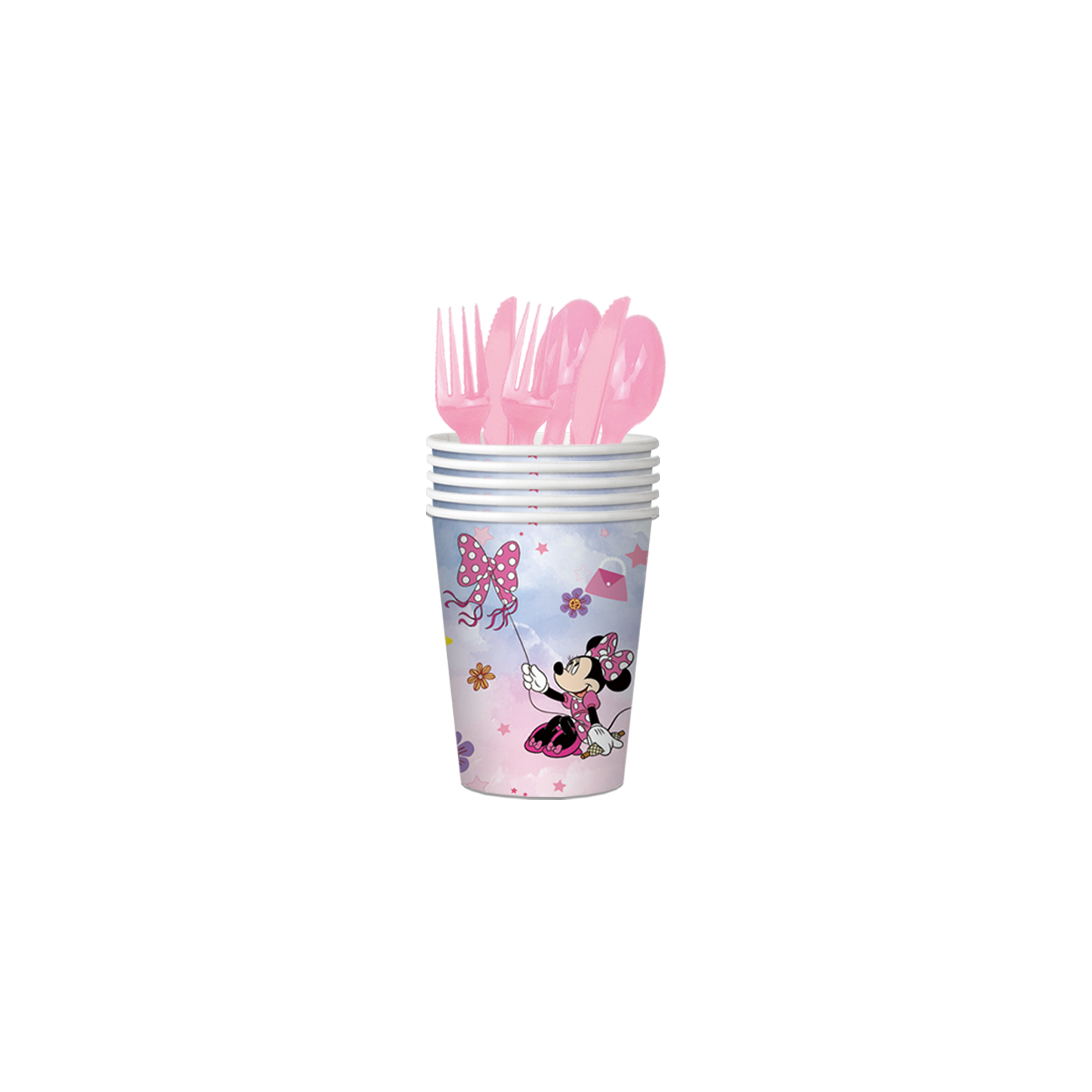 Minnie pink pastel party decorations set-table decor.