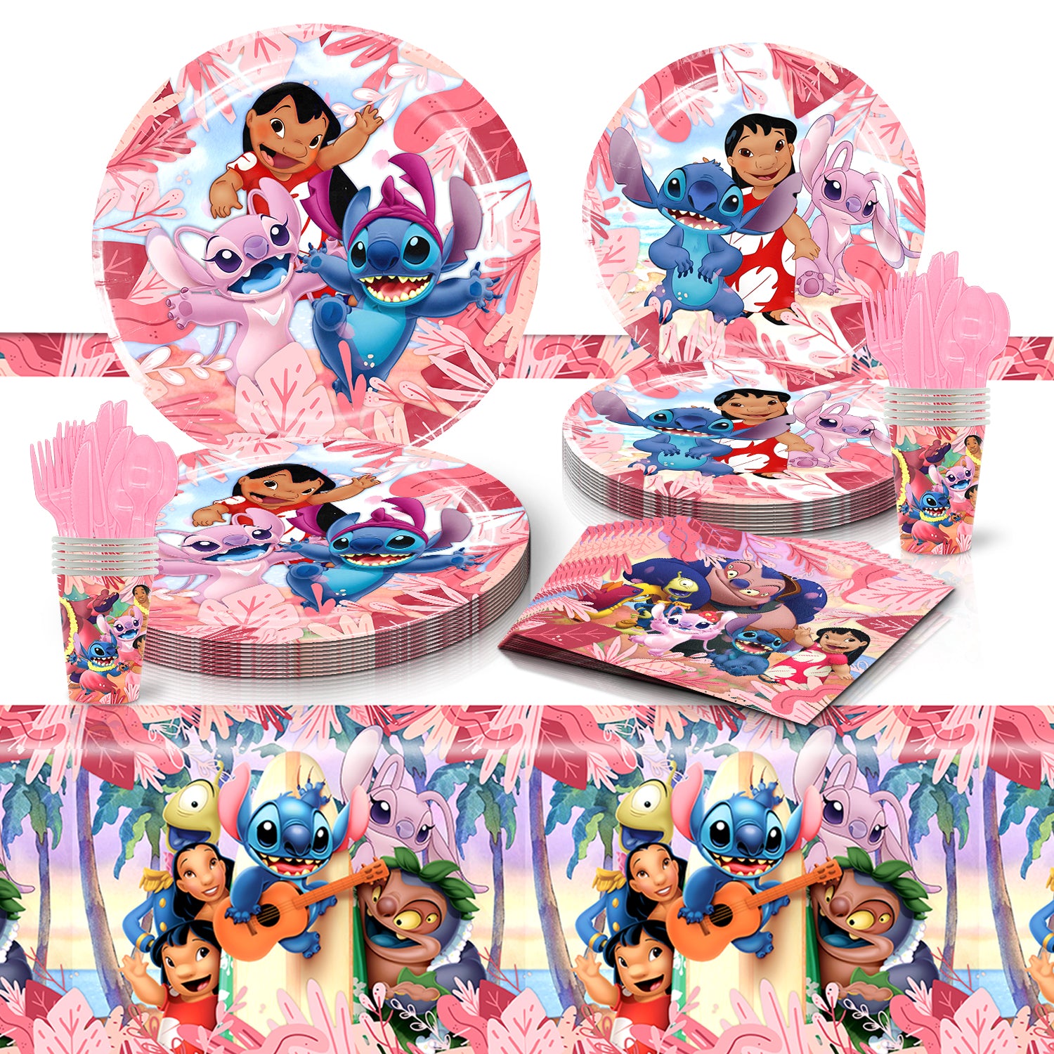 Stitch Tropical party decorations set-table decor.