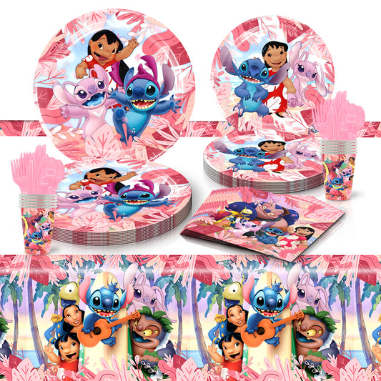 Stitch Tropical party decorations set-table decor.