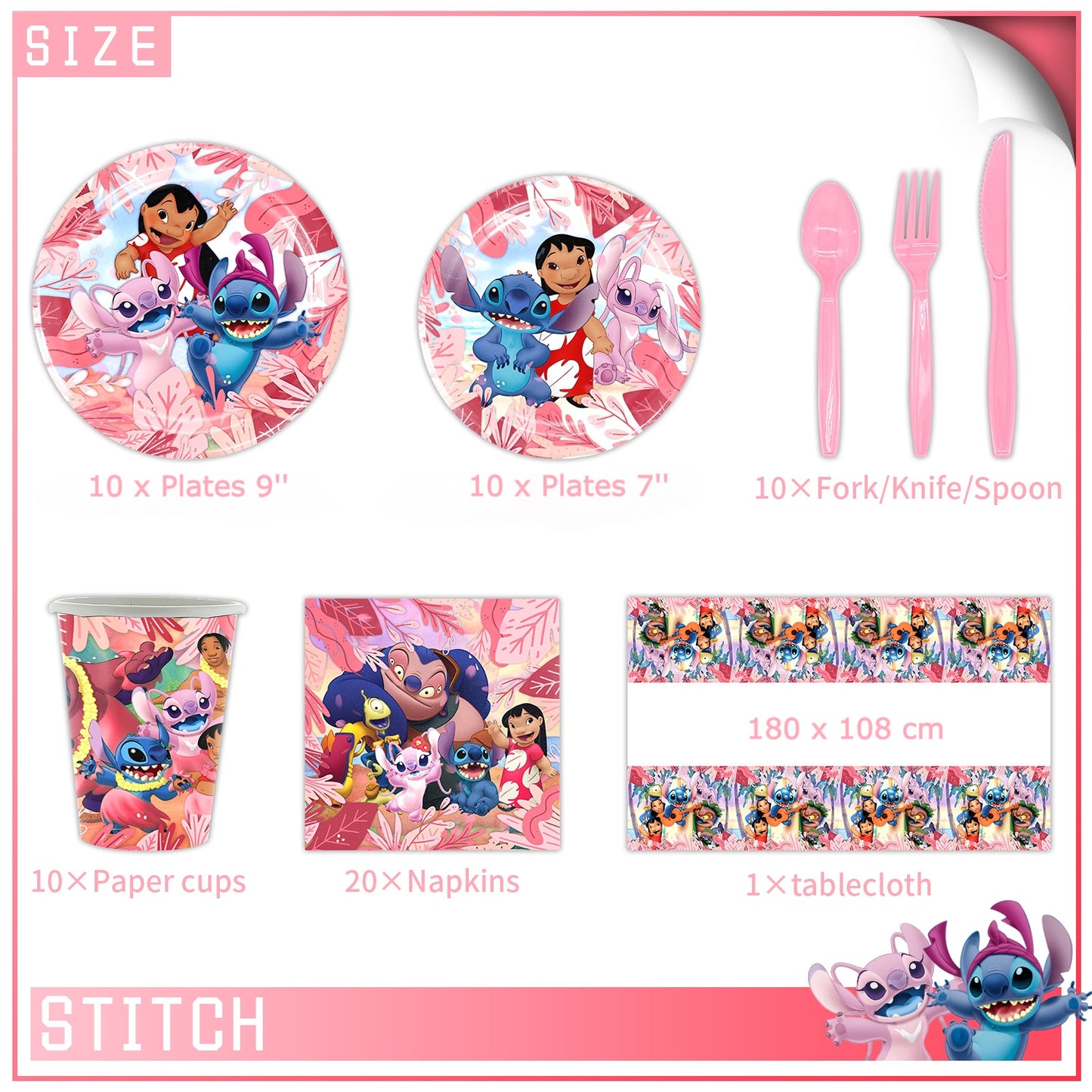 Stitch Tropical party decorations set-table decor.