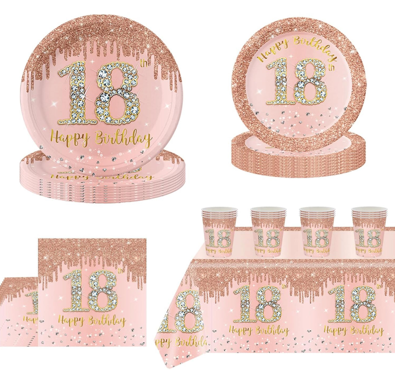 18th Birthday Party Set – Complete Table Decor Kit.