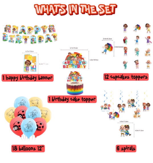 Cocomelon Birthday party set.