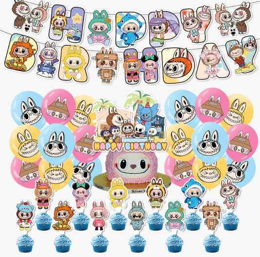 Labubu 02 Birthday Party Decorations – Complete Decoration Set.
