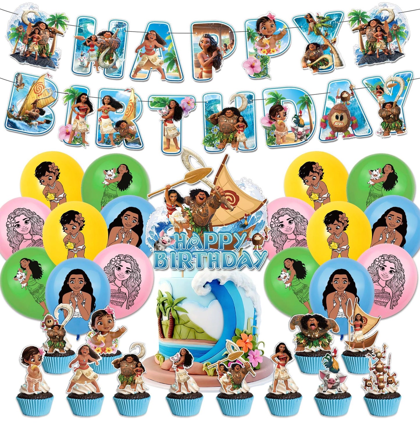 Moana Birthday Party Decorations – Complete Decoration Set.