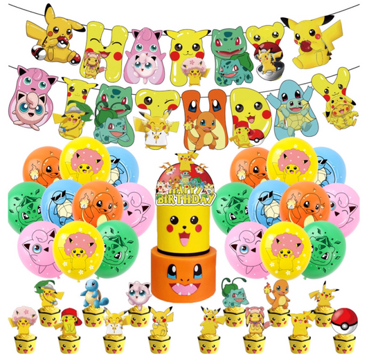 Pokemon Birthday Party Decorations (Style B) – Complete Decoration Set.