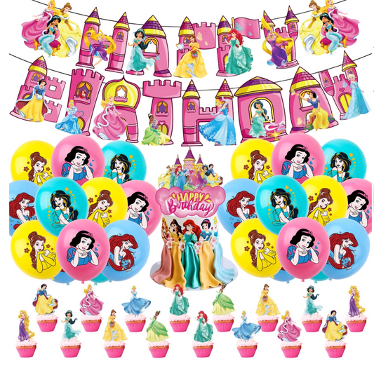 Princesses Birthday Party Decorations – Complete Decoration Set.