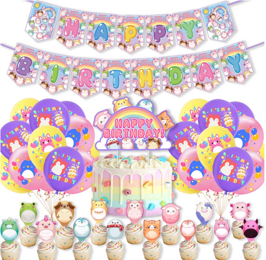 Squishmallows Birthday Party Decorations – Complete Decoration Set.