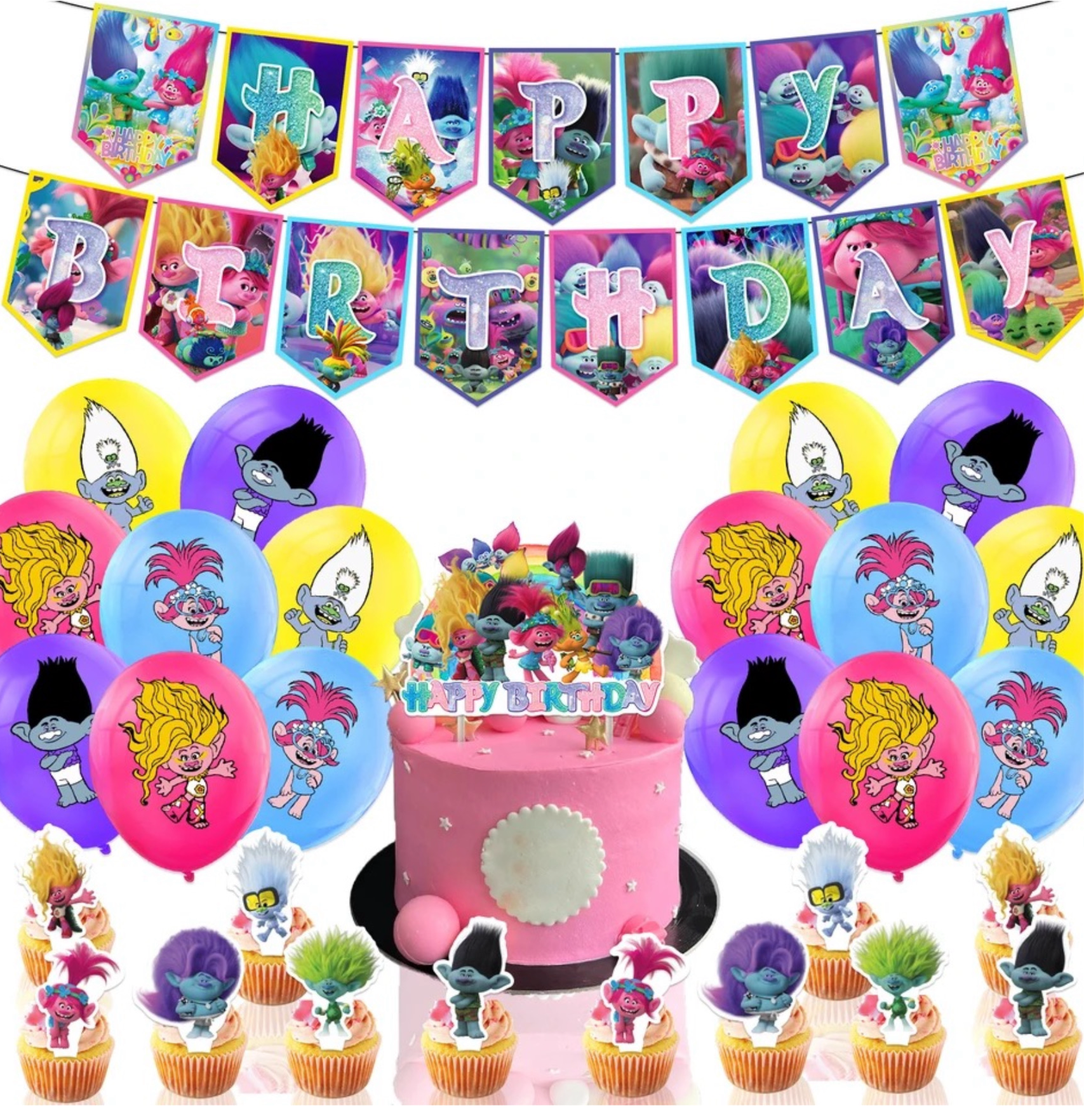 Trolls Birthday Party Decorations – Complete Decoration Set.