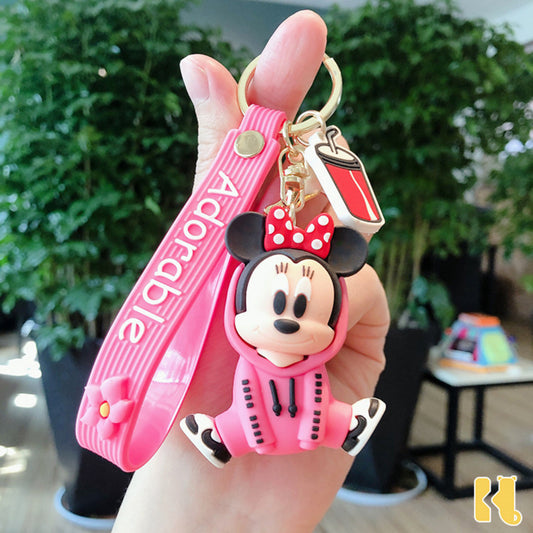 Minnie in Pink Hoodie Keychain
