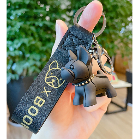 Black Frenchie Keychain