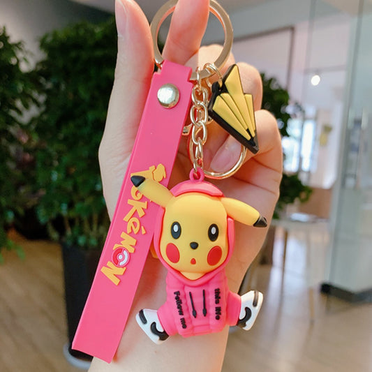 Pikachu in Pink Hoodie Keychain
