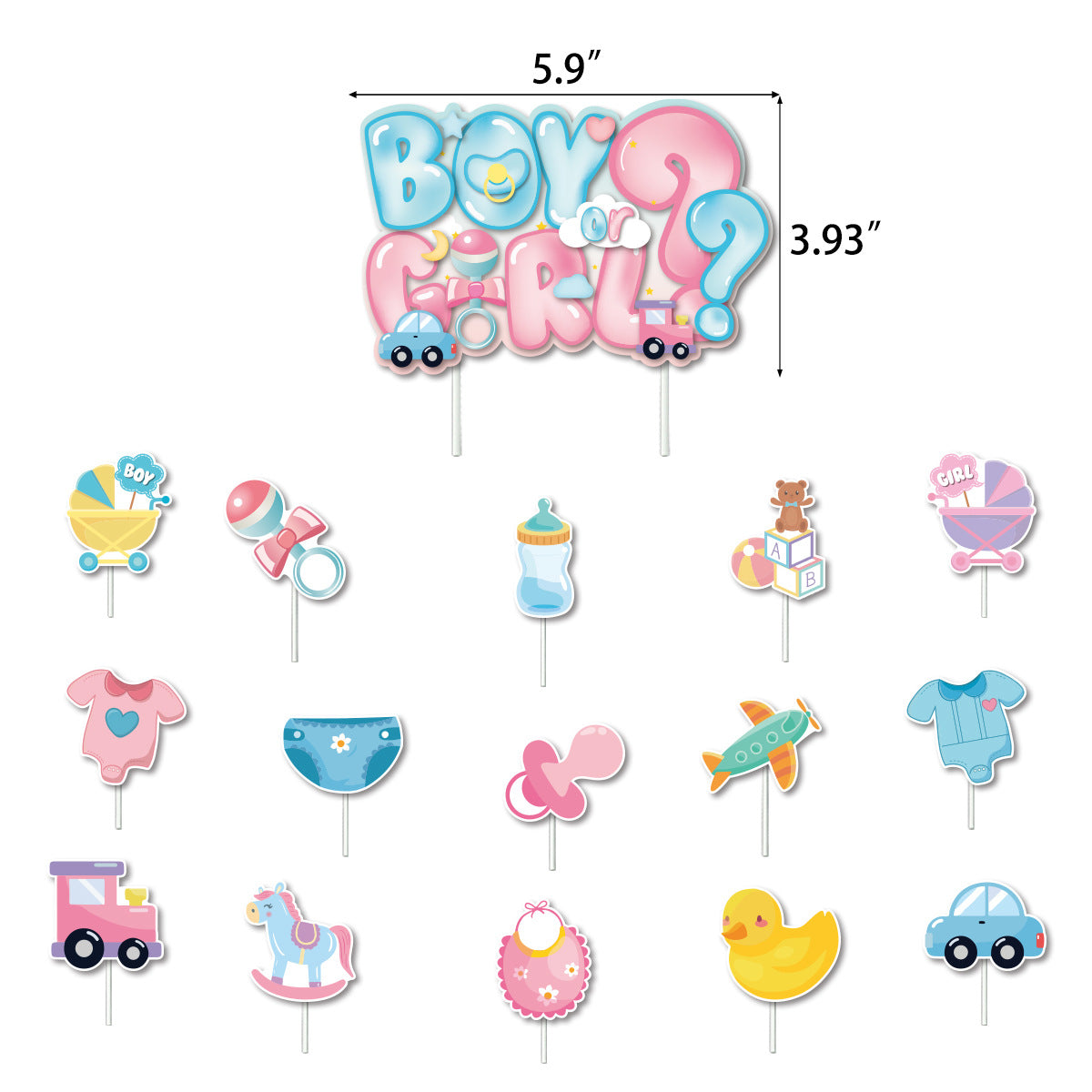 Gender reveal party set.