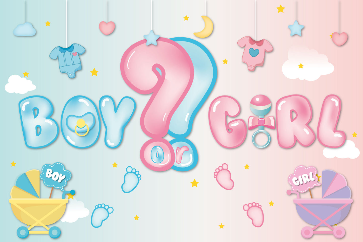 Gender reveal party set.