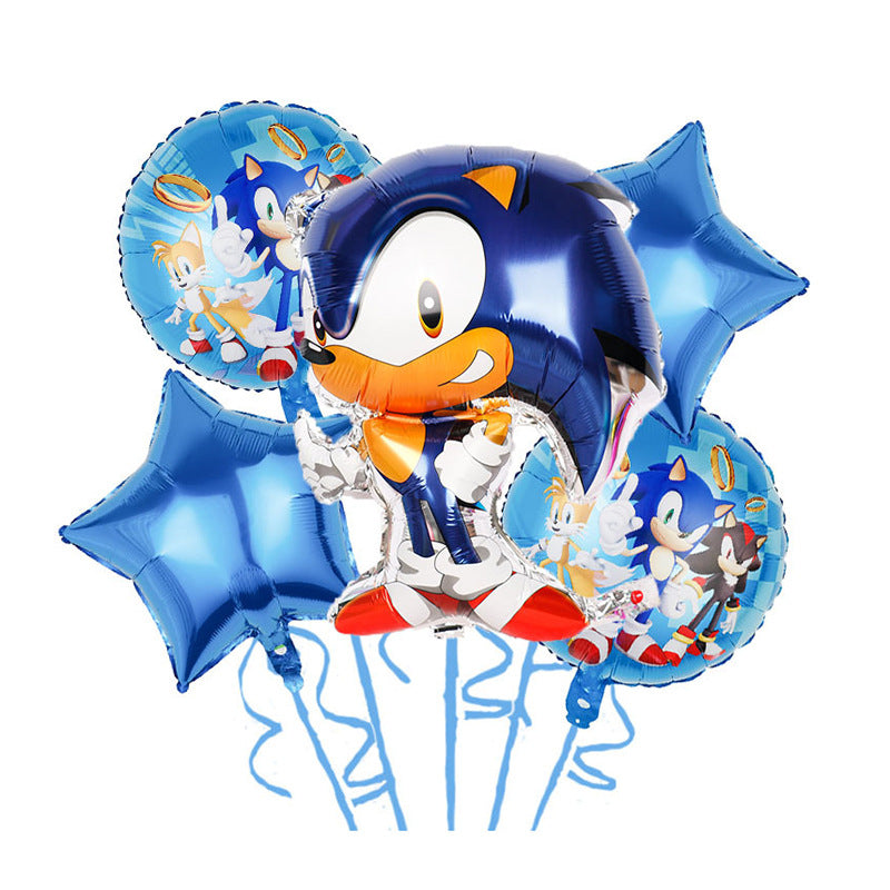 Sonic set of five foil balloons.