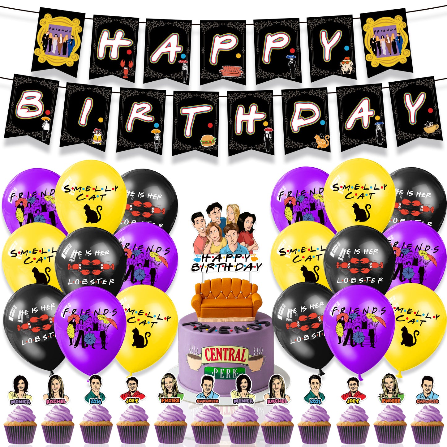 Friends Birthday Party Decorations – Complete Decoration Set.