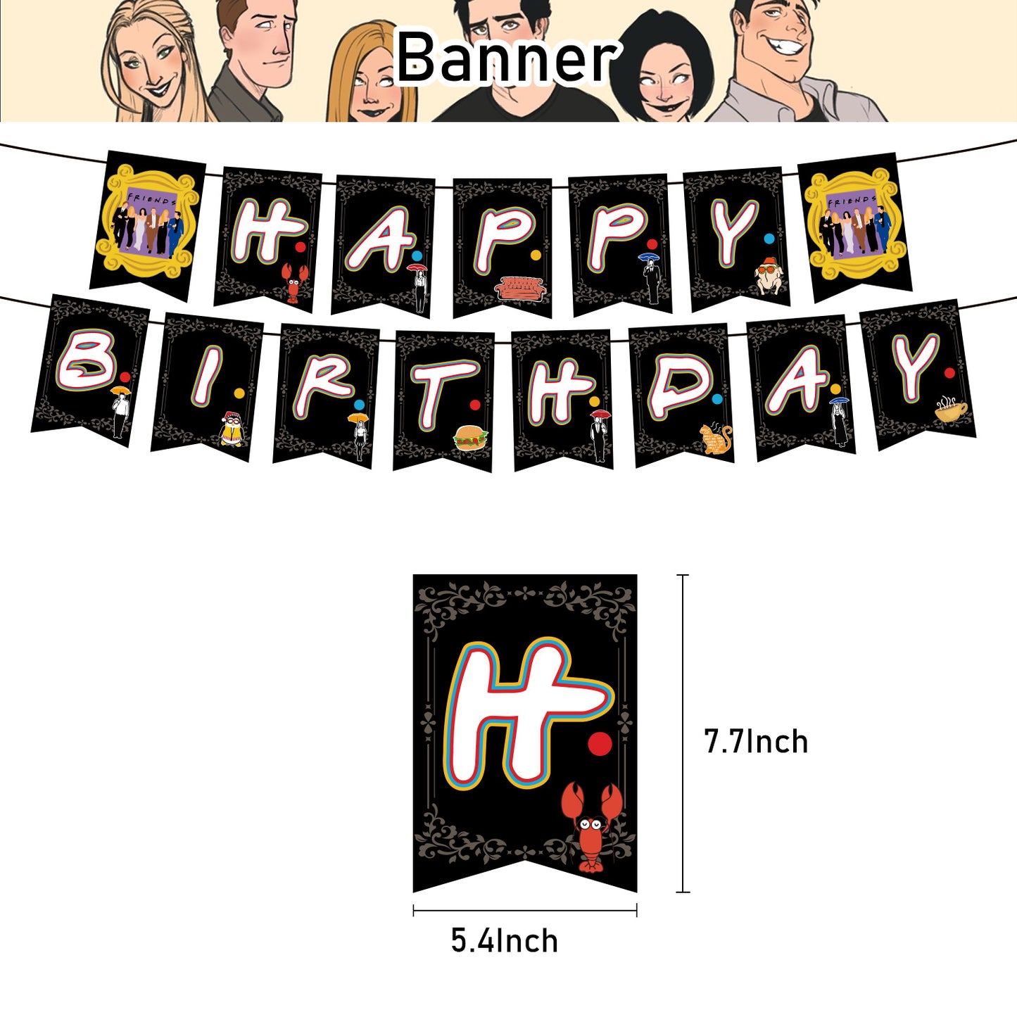 Friends Birthday Party Decorations – Complete Decoration Set.