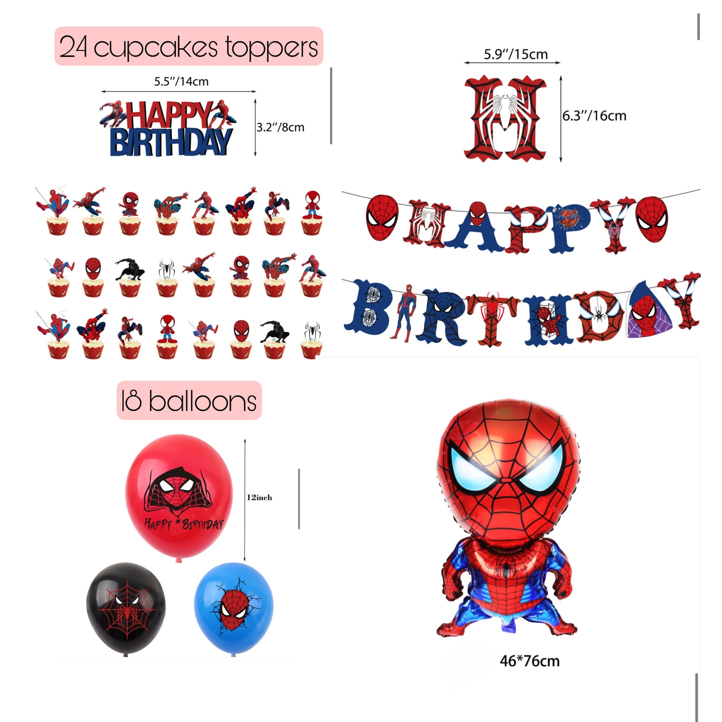 Spiderman Birthday party set.